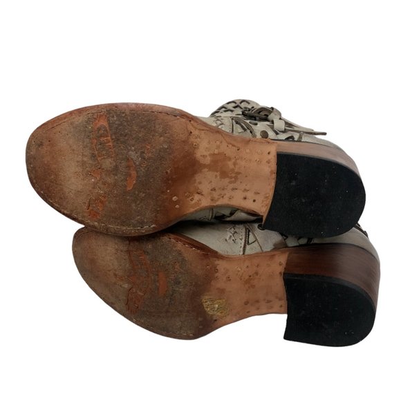 Freebird Cato Strappy Harness Ankle Bootie Boots Stone Gray Distressed Women's 6 - Picture 3 of 12